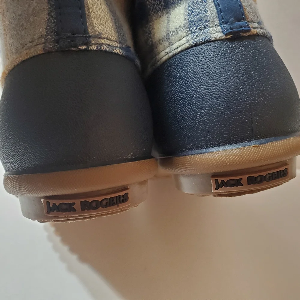 Jack Rogers Haley Plaid High Top Duck Boots Size 11 Tartan